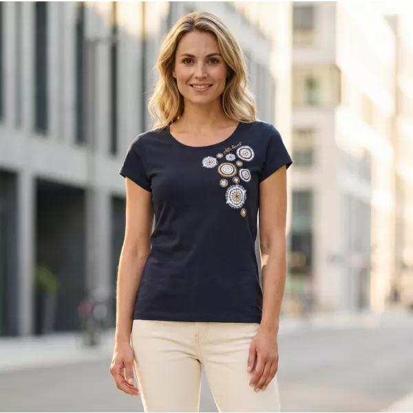  Damen-T-Shirt ALTISPORT ALW053122 MARINEBLAU/GOLD 