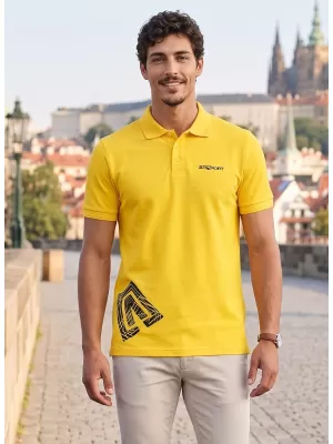 Herren-T-Shirt mit Kragen ALTISPORT ALM013203 GELB