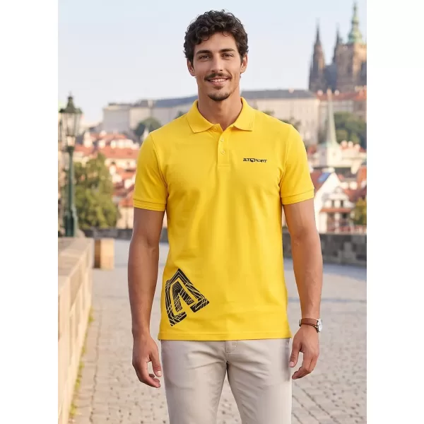  Herren-T-Shirt mit Kragen ALTISPORT ALM013203 GELB 