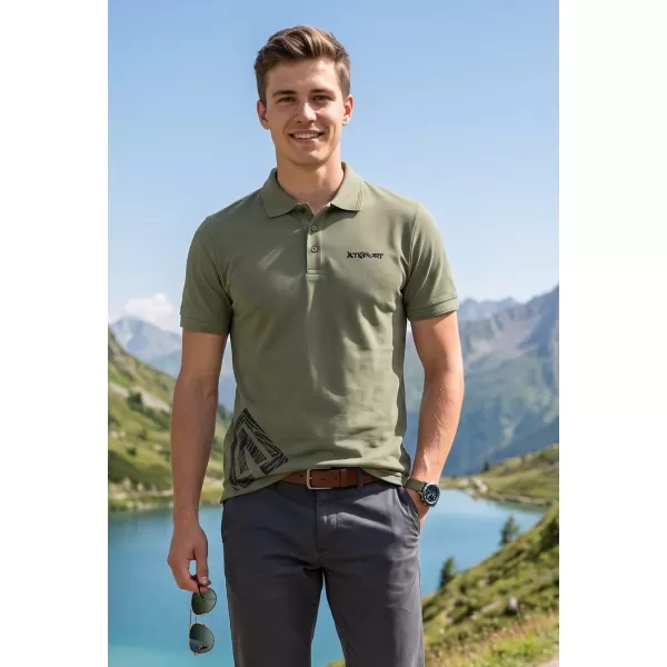  Herren-T-Shirt mit Kragen ALTISPORT ALM013203 KHAKI 