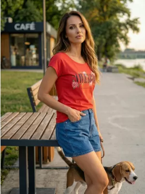 Damen-T-Shirt KIXMI LEA ROT
