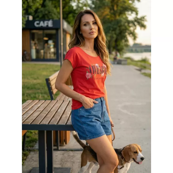  Damen-T-Shirt KIXMI LEA ROT 
