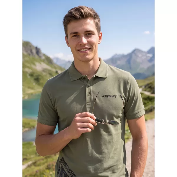  Herren-T-Shirt mit Kragen ALTISPORT ALM013203 KHAKI 