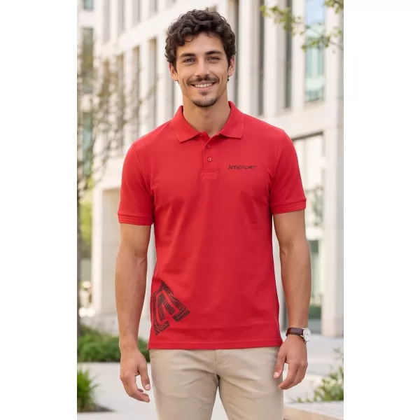  Herren-T-Shirt mit Kragen ALTISPORT ALM013203 ROT 