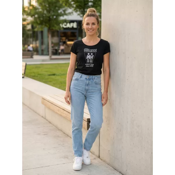  Damen-T-Shirt ALTISPORT ALW049122 SCHWARZ UND SILBER 