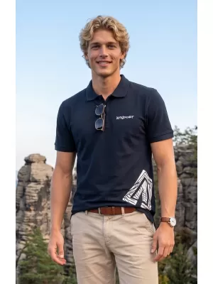 Herren-T-Shirt mit Kragen ALTISPORT ALM013203 NAVY BLAU