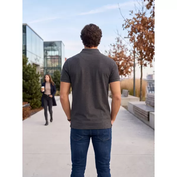  Herren-T-Shirt mit Kragen ALTISPORT ALM013203 ANTHRAZIT-HIGHLIGHT 