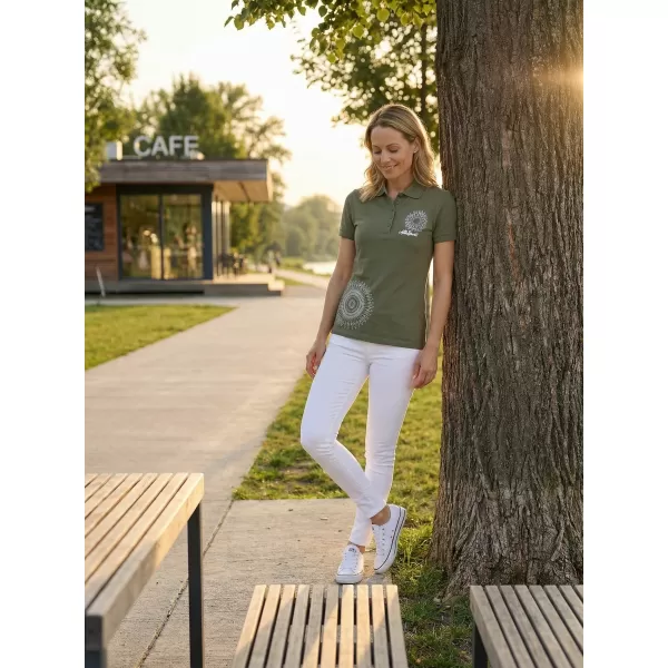  Damen-T-Shirt mit Kragen ALTISPORT ALW024210 KHAKI 