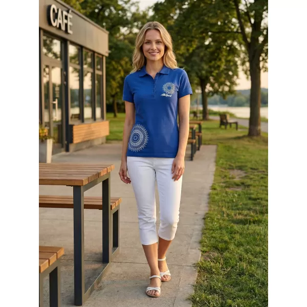  Damen-T-Shirt mit Kragen ALTISPORT ALW024210 KÖNIGSBLAU 