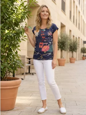 Damen-T-Shirt KIXMI LAILA DUNKELBLAU