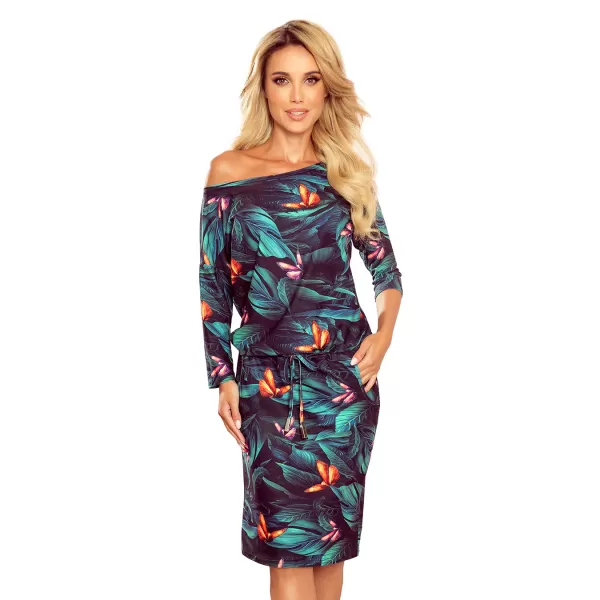  Kleid NUMOCO A13-119 GRÜNES MUSTER 