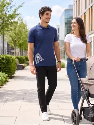 Herren-T-Shirt mit Kragen ALTISPORT ALM013203 MITTERNACHTSBLAU