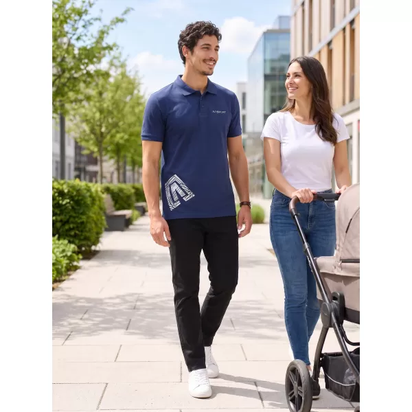  Herren-T-Shirt mit Kragen ALTISPORT ALM013203 MITTERNACHTSBLAU 