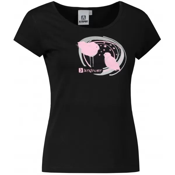  Damen-T-Shirt ALTISPORT ALW050122 SCHWARZ ROSA 