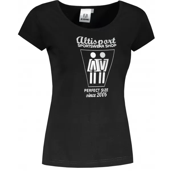  Damen-T-Shirt ALTISPORT ALW049122 SCHWARZ UND SILBER 