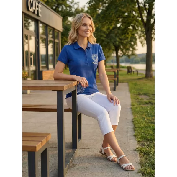  Damen-T-Shirt mit Kragen ALTISPORT ALW024210 KÖNIGSBLAU 