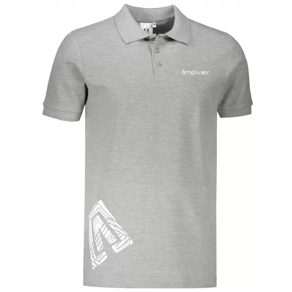  Herren-T-Shirt mit Kragen ALTISPORT ALM013203 DUNKELGRAUE HIGHLIGHTS 