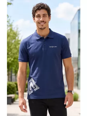 Herren-T-Shirt mit Kragen ALTISPORT ALM013203 MITTERNACHTSBLAU