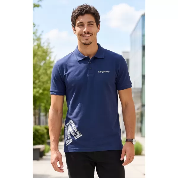  Herren-T-Shirt mit Kragen ALTISPORT ALM013203 MITTERNACHTSBLAU 