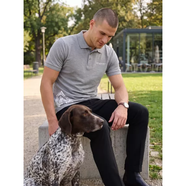 Herren-T-Shirt mit Kragen ALTISPORT ALM013203 DUNKELGRAUE HIGHLIGHTS 