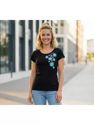 Damen-T-Shirt ALTISPORT ALW053122 SCHWARZ TÜRKIS