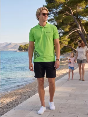 Herren-T-Shirt mit Kragen ALTISPORT ALM013203 APFELGRÜN