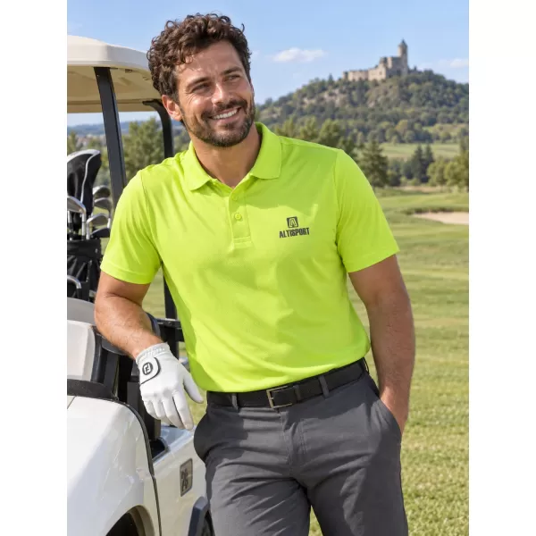  Herren-Funktions-T-Shirt mit Kragen ALTISPORT ALM006217 KALK 