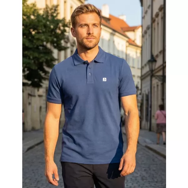  Pánské triko s límečkem ALTISPORT CARRYOVER ALM065203 PŮLNOČNÍ MODRÁ 