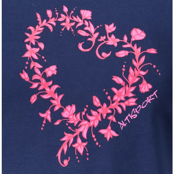  Damen-T-Shirt ALTISPORT ALW058122 MITTERNACHTSBLAU/ROSA 