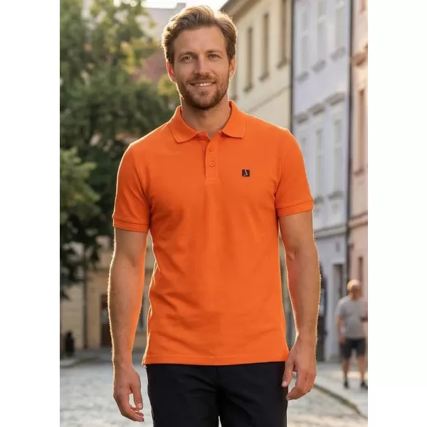  Pánské triko s límečkem ALTISPORT CARRYOVER ALM065203 ORANŽOVÁ 