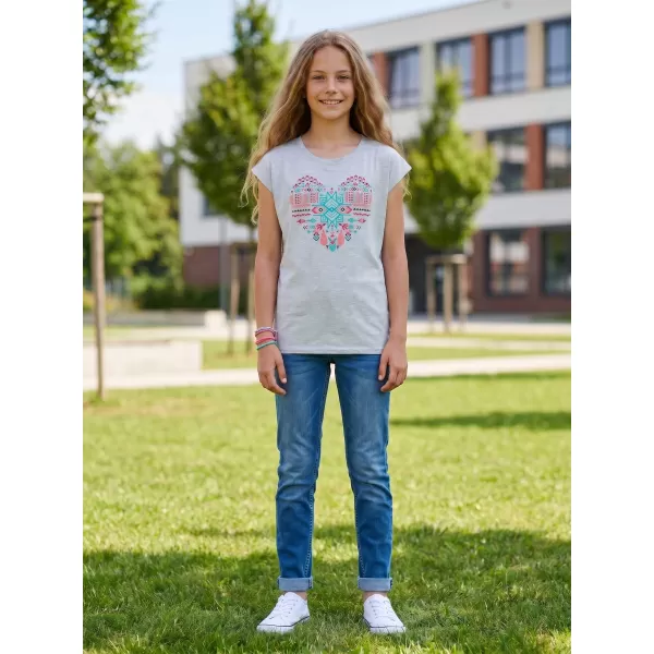  Girl's T -Shirt mit kurzen Ärmeln SAM 73 FREYA GT 550 GRAU 