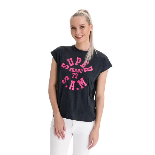  Frauen t -Shirt mit kurzen Ärmeln SAM 73 ROBYN WT 814 SCHWARZ 