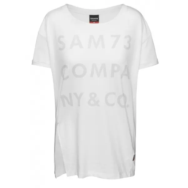  Frauen t -Shirt mit kurzen Ärmeln SAM 73 NINA WT 818 WEIß 
