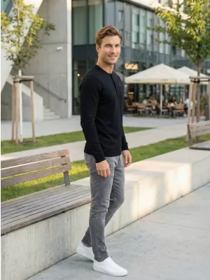 Herrenpullover KIXMI LAMONT SCHWARZ