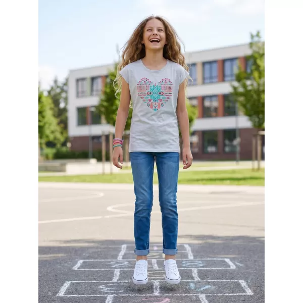  Girl's T -Shirt mit kurzen Ärmeln SAM 73 FREYA GT 550 GRAU 