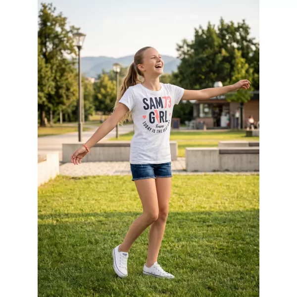  Girl's T -Shirt mit kurzen Ärmeln SAM 73 KYLIE GT 549 WEIß 