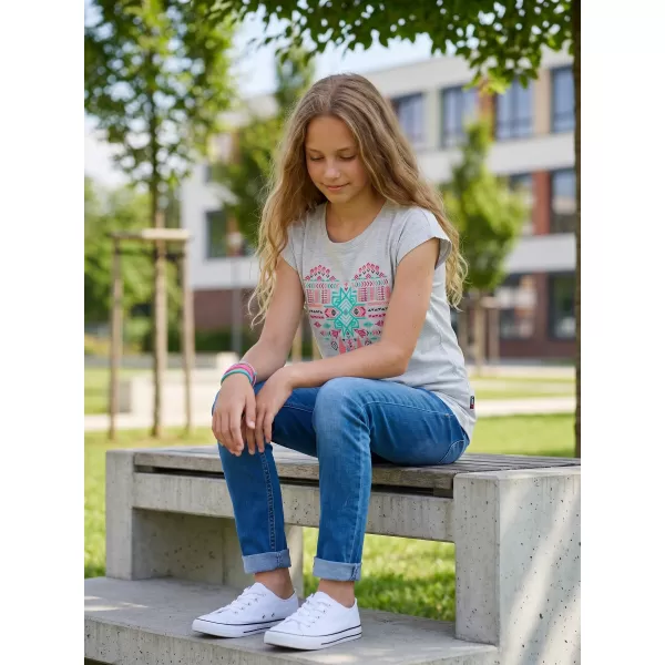  Girl's T -Shirt mit kurzen Ärmeln SAM 73 FREYA GT 550 GRAU 