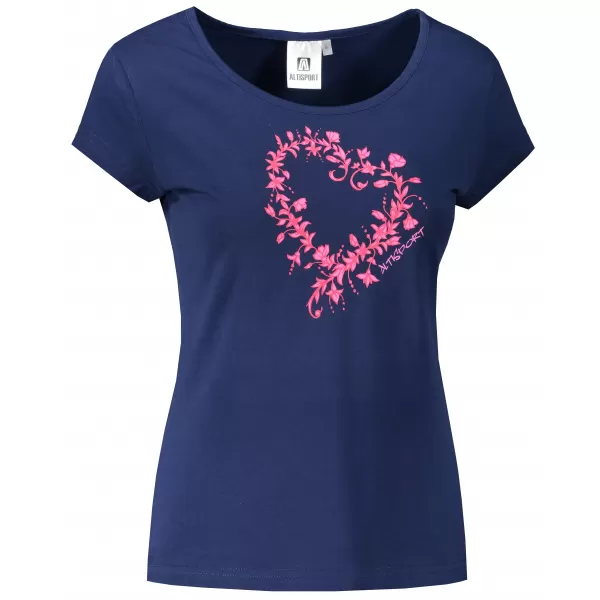  Damen-T-Shirt ALTISPORT ALW058122 MITTERNACHTSBLAU/ROSA 
