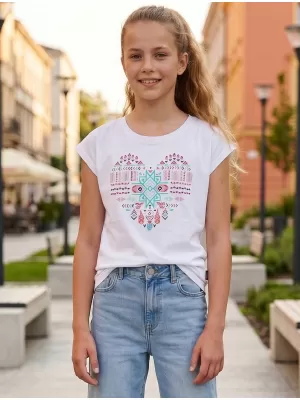 Girl's T -Shirt mit kurzen Ärmeln SAM 73 FREYA GT 550 WEIß