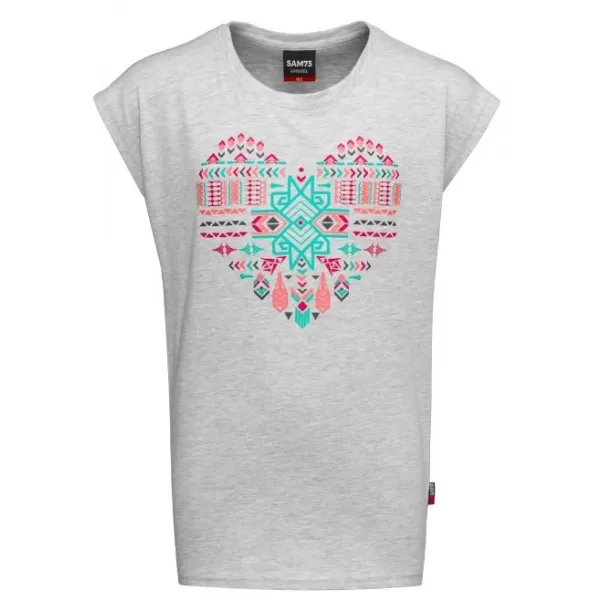  Girl's T -Shirt mit kurzen Ärmeln SAM 73 FREYA GT 550 GRAU 