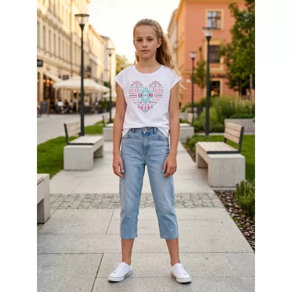  Girl's T -Shirt mit kurzen Ärmeln SAM 73 FREYA GT 550 WEIß 