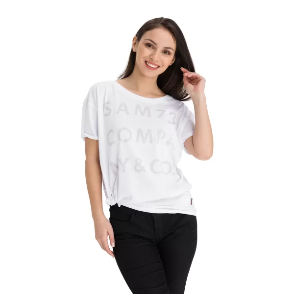  Frauen t -Shirt mit kurzen Ärmeln SAM 73 NINA WT 818 WEIß 
