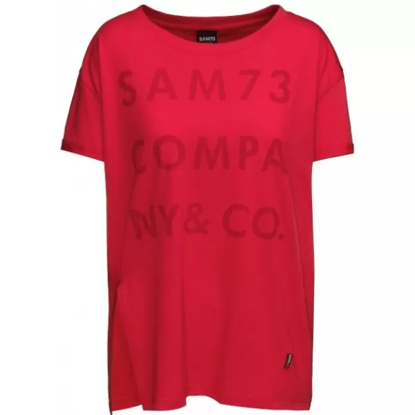  Frauen t -Shirt mit kurzen Ärmeln SAM 73 NINA WT 818 ROT 