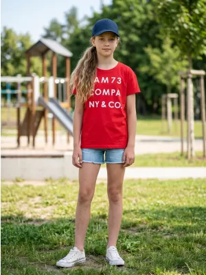 Girl's T -Shirt mit kurzen Ärmeln SAM 73 MELANIE GT 551 ROT