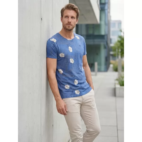  Herren-T-Shirt KIXMI LARRY BLAU 