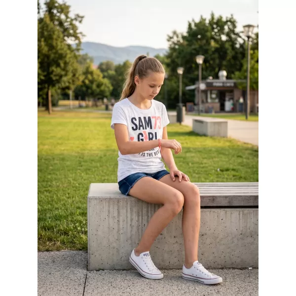  Girl's T -Shirt mit kurzen Ärmeln SAM 73 KYLIE GT 549 WEIß 