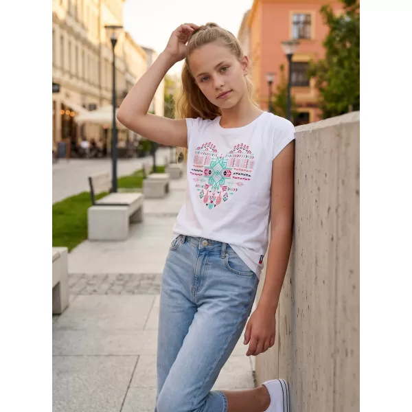  Girl's T -Shirt mit kurzen Ärmeln SAM 73 FREYA GT 550 WEIß 