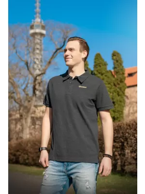 Herren-T-Shirt mit Kragen ALTISPORT WELLYN MTST647 SCHWARZ