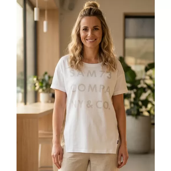  Frauen t -Shirt mit kurzen Ärmeln SAM 73 NINA WT 818 WEIß 