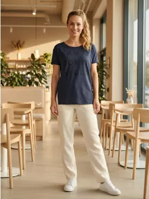 Frauen t -Shirt mit kurzen Ärmeln SAM 73 NINA WT 818 DUNKELBLAU